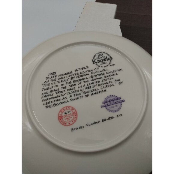 Norman Rockwell Collector's Plate "The Veteran" by Knowles (in original box) - Picture 8 of 12